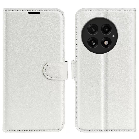 Cover-Discount - OnePlus 13 Leder Etui Hülle, Weiss