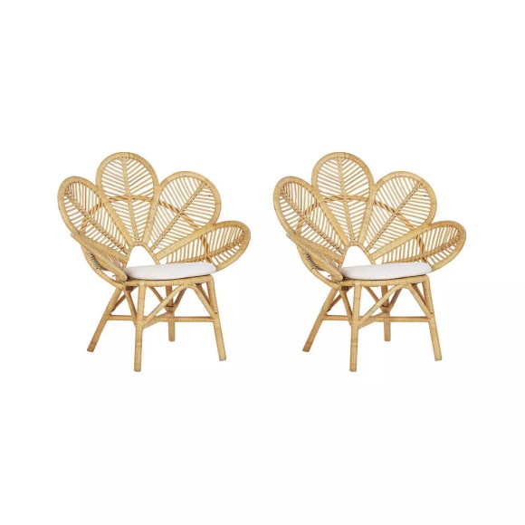 Set mit 2 Stühlen aus Rattan Boho FLORENTINE Set mit 2 Stühlen aus Rattan Boho FLORENTINE