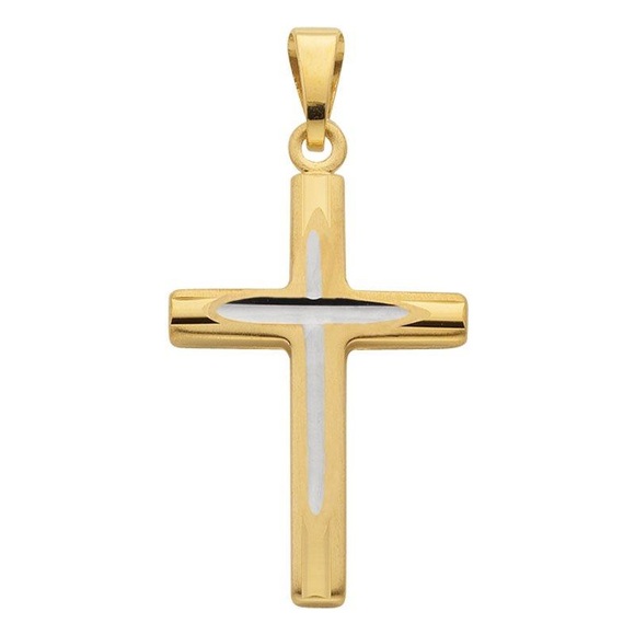Anhänger Kreuz Gelbgold 750, 27x14mm Damen Gelbgold ONE SIZE