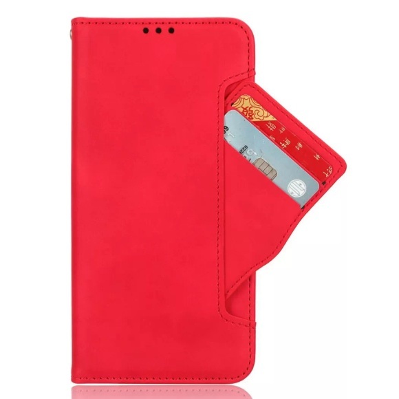 Cover-Discount - OnePlus 13 Etui viele Kartenfächer, Rot