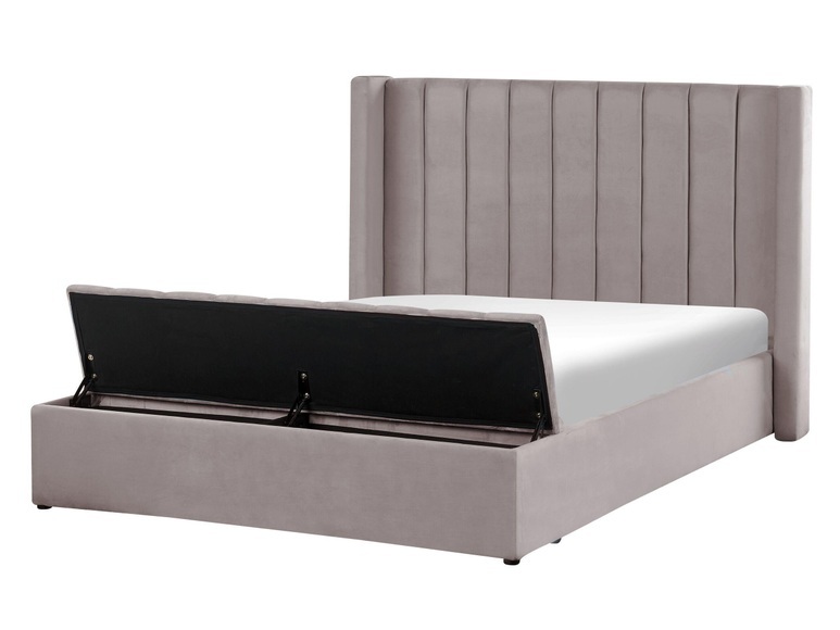 Bett mit Lattenrost aus Samtstoff Modern NOYERS Bett mit Lattenrost aus Samtstoff Modern NOYERS