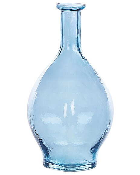 Beliani Dekovase Glas hellblau 28 cm PAKORA Vase