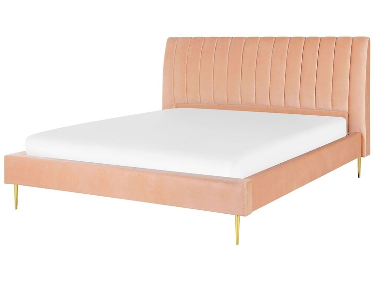 Bett mit Lattenrost aus Samtstoff Modern MARVILLE Bett mit Lattenrost aus Samtstoff Modern MARVILLE