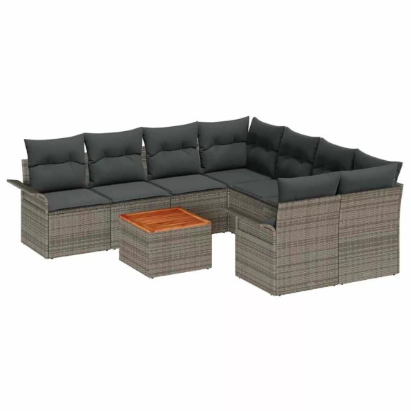 VidaXL - Sofa set poly-rattan, One Size, Grau