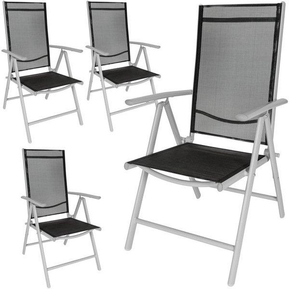 4 Aluminium Gartenstühle Unisex Silber