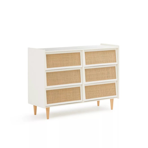 Kommode Taga Mit 6 Rattanschubladen Unisex Weiss ONE SIZE