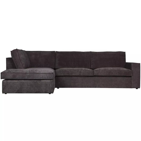 Ecksofa Thomas Ribcord Links Dunkel Grau