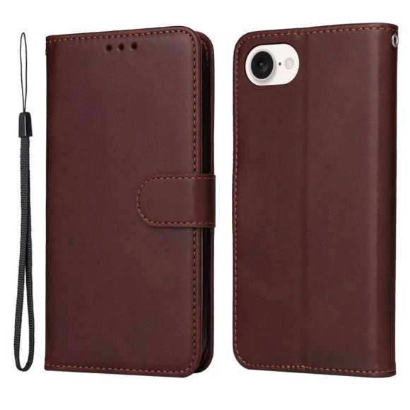 Cover-Discount - iPhone 16e Premium Handyhülle Etui, Braun
