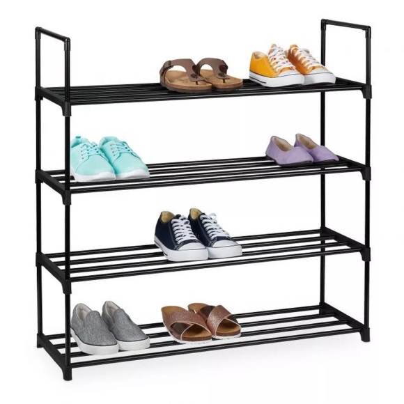 B2X - Schwarzes Schuhregal, 92cm