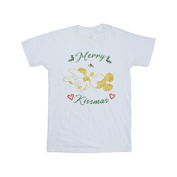 Mickey Mouse Merry Kissmas Tshirt Mädchen Weiss 128