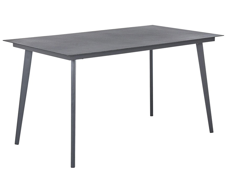 Beliani Gartentisch Aluminium grau 140 x 80 cm Mileto
