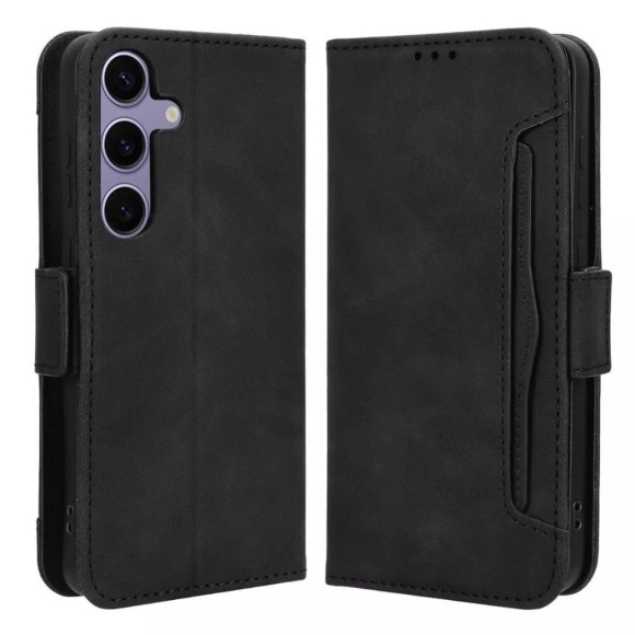 Cover-Discount - Galaxy S25 Etui viele Kartenfächer, Schwarz
