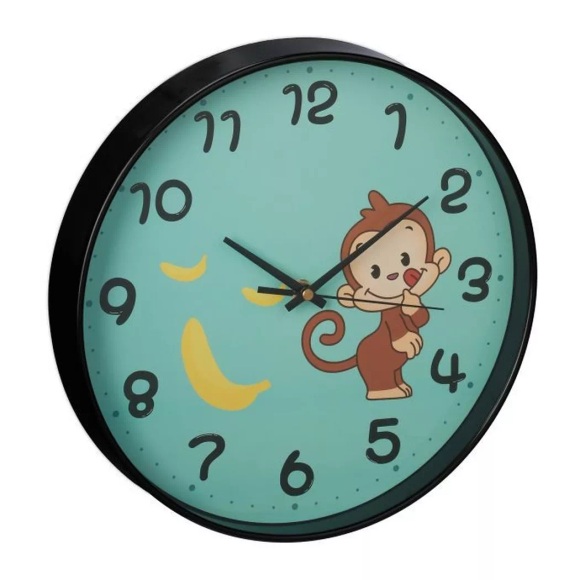 B2X - Wanduhr Affe für Kinder, 30cm