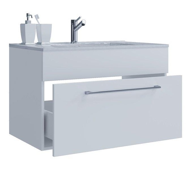 2-tlg. Waschplatz Waschtisch Badmöbel Set Waschbecken Badinos 1 Schublade 2-tlg. Waschplatz Waschtisch Badmöbel Set Waschbecken Badinos 1 Schublade