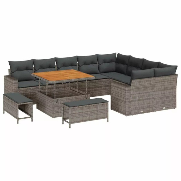 VidaXL - Garten-sofa poly-rattan, One Size, Grau