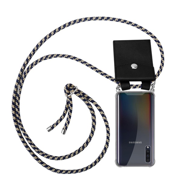 Handy Kette für Samsung Galaxy A50 4G A50s A30s Silikon mit Silbernen Ringen