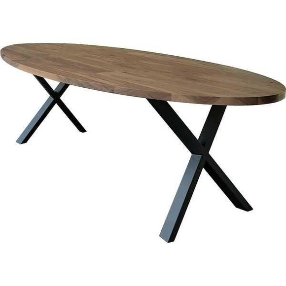 Massivholztisch Daytona Nussbaum oval 240x105