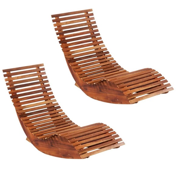 vidaXL Schaukelstühle Sonnenliegen 2 Stk. Akazienholz