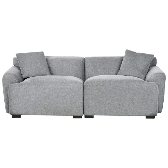 Beliani - 3 Sitzer Sofa aus Stoff Modern KORIO, One Size, Taubengrau