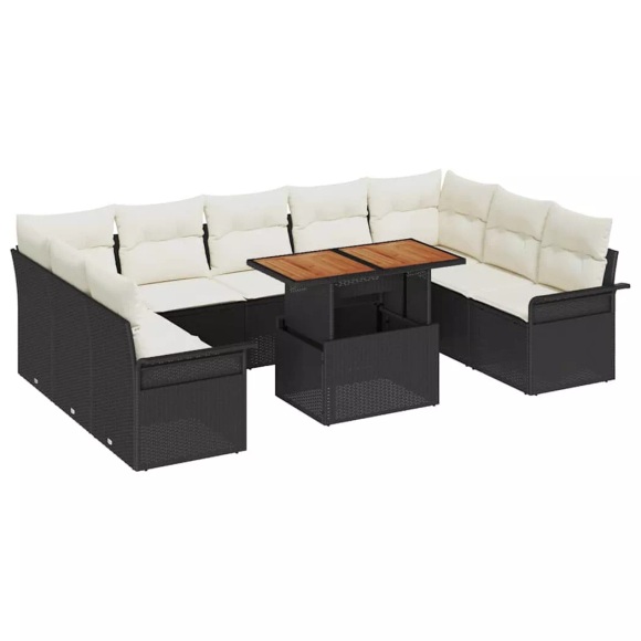 VidaXL - Garten-sofa-set poly-rattan, One Size, Schwarz