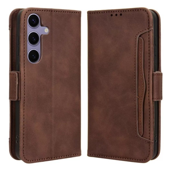Cover-Discount - Galaxy S25 Etui viele Kartenfächer, Braun