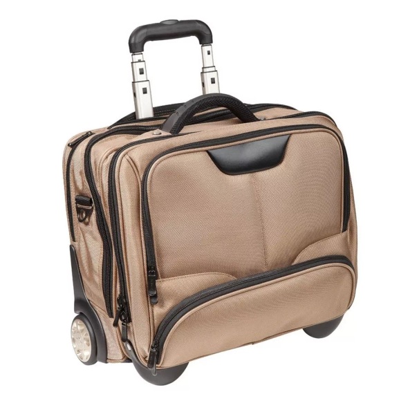 Dermata Lederwaren Business Trolley 44cm aus Nylon in Champagner