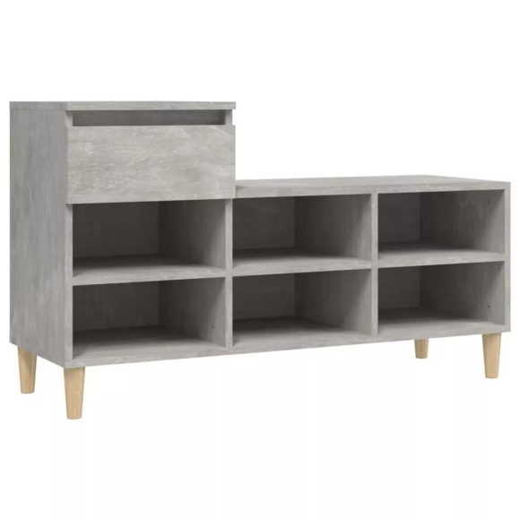 vidaXL Schuhregal Betongrau 102x36x60 cm Holzwerkstoff