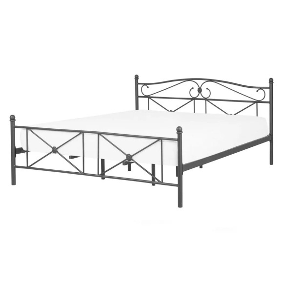 Bett mit Lattenrost aus Metall Boho RODEZ Bett mit Lattenrost aus Metall Boho RODEZ