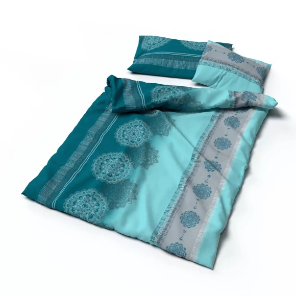 Lotus Bettwaren - Bettwäsche Satin Alize petrol, 200X210CM, Türkisblau