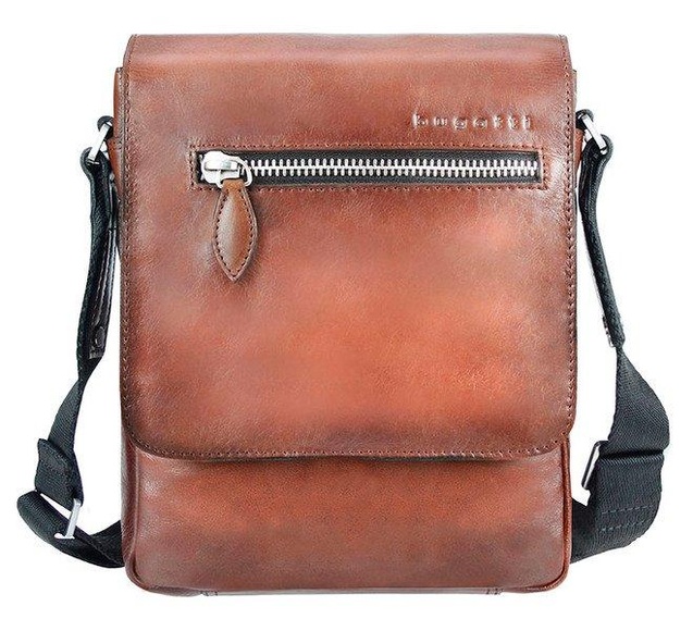 Bugatti - Leder-Kuriertasche Domus - Camel