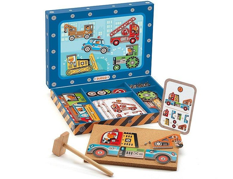 Djeco Hammerspiel TAP TAP VEHICLES in bunt