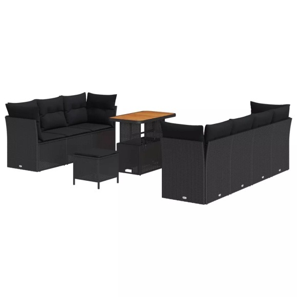 VidaXL - Garten-sofa poly-rattan, One Size, Schwarz