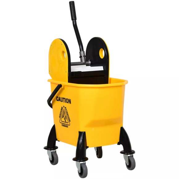 HOMCOM - Reinigungswagen, One Size, Gelb