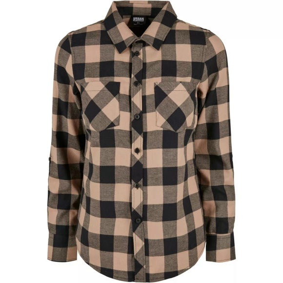 URBAN CLASSICS - kariertes flanellhemd für en turnup, Damen, Größe XS