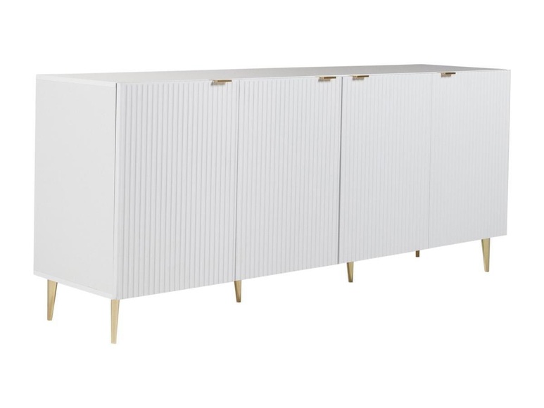 Sideboard mit 4 Türen - MDF & Stahl - Weiß & Goldfarben - YESINIA Sideboard mit 4 Türen - MDF & Stahl - Weiß & Goldfarben - YESINIA