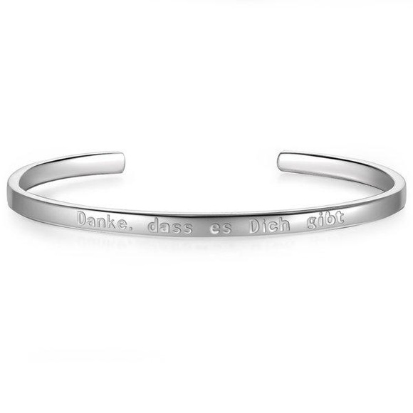 Damen Armreif Danke,dass Es Dich Gibt Damen Silber 17cm