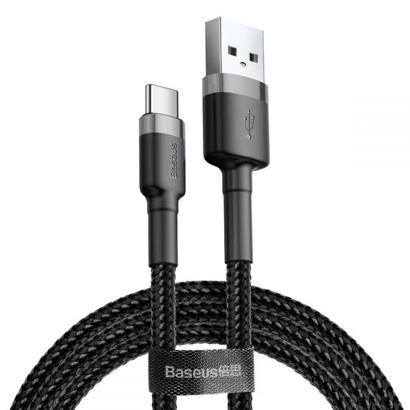 Baseus - (2m / 2A) USB C auf USB 480Mbps Schnellladekabel Datenkabel - Schwarz