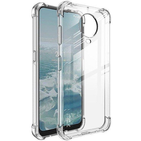 IMAK - Nokia G20 / G10 Gummi Hülle Air Cushion Fallschutz + Display Folie - Transparent
