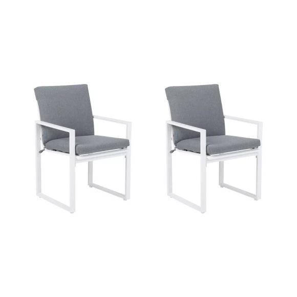 Beliani Gartenstuhl grau 2er Set PANCOLE
