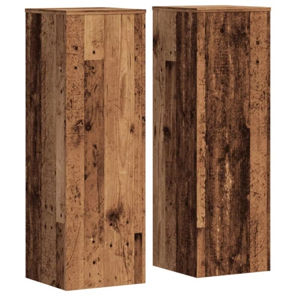 vidaXL Pflanzenständer 2 Stk. Altholz-Optik 33x33x100 cm Holzwerkstoff