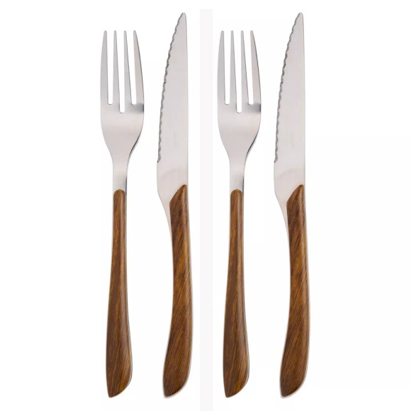 Besteck Set (4 Teilig) Holzoptik Besteck Set (4 Teilig) Holzoptik