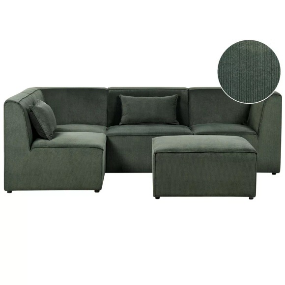 Sofa mit Ottomane aus Cord Modern LEMVIG Sofa mit Ottomane aus Cord Modern LEMVIG