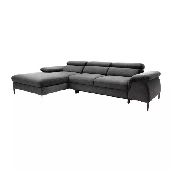 Ecksofa mit Schlaffunktion - Ecke links - Samt - Anthrazit - SEPINA Ecksofa mit Schlaffunktion - Ecke links - Samt - Anthrazit - SEPINA