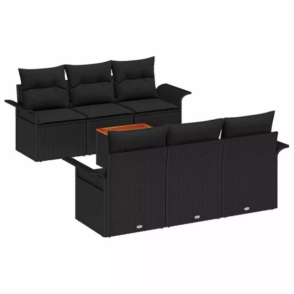 VidaXL - Garten-sofa poly-rattan, One Size, Schwarz