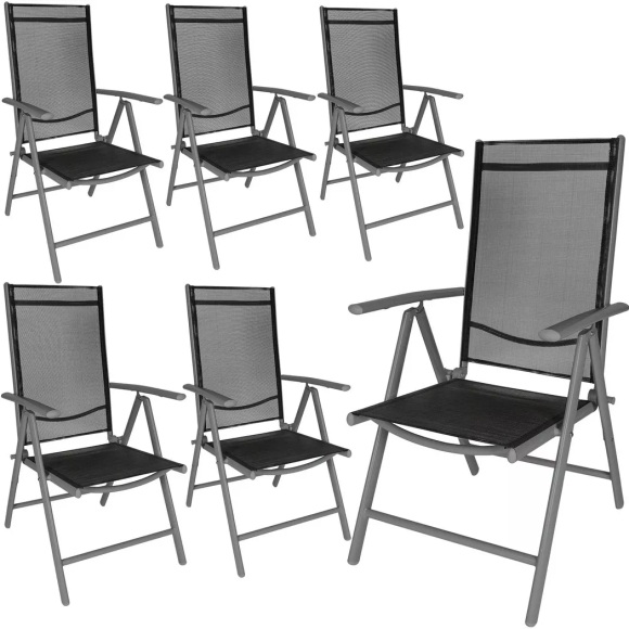 6 Aluminium Gartenstühle Unisex Anthrazit