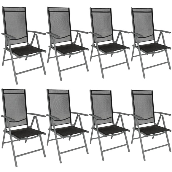 8 Aluminium Gartenstühle Unisex Anthrazit