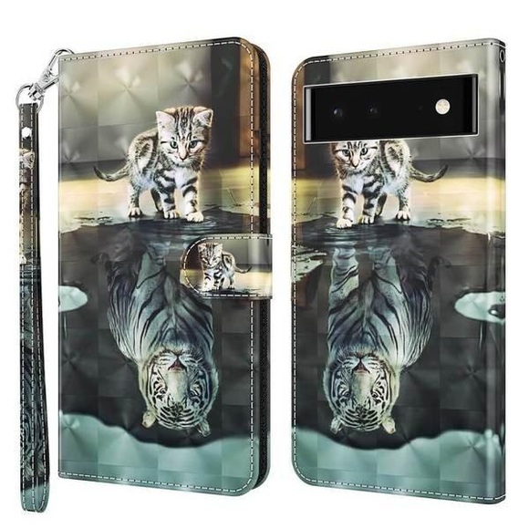 Google Pixel 7 - Etui Glanz Effekt Katze