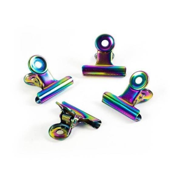 trendform - (4er Set) Mini Graffa Magnet Aktenklammer Notizmagnet für Whiteboard + Kühlschrank (FW3998) - Regenbogen