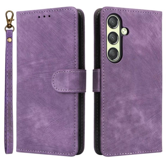 Cover-Discount - Galaxy S25 Ledertasche mit RFID Blocker, Violett