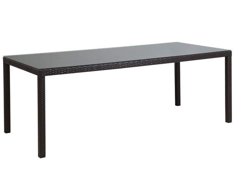 Gartentisch Rattan dunkelbraun 220 x 100